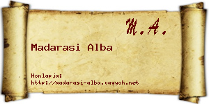 Madarasi Alba névjegykártya